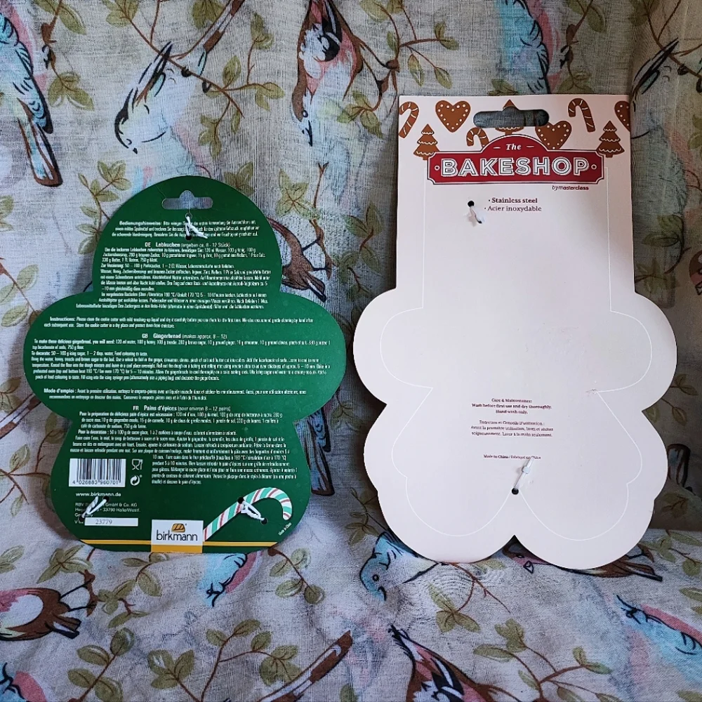 2 Birkmann Bakeshop Gingerbread Man Lady Girl Oversized Christmas Cookie Cutters